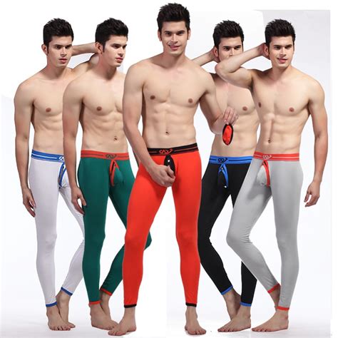 1pcs Thermal Underwear Men Tight Leggings Open Pouch Bag Sheer Thermo