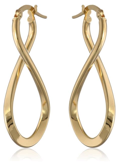 14k Italian Yellow Gold Infinity Drop Earrings