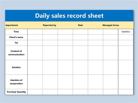 daily sales report excel template