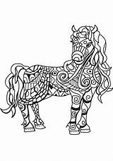 Mozaiek Paarden Kleurplaat Pferden Mosaik Stemmen sketch template