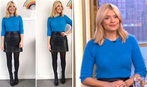 holly willoughby stuns in leather mini skirt for itv this