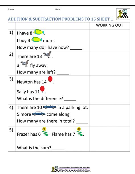 st grade addition  subtraction word problems ce