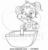 Teeth Clipart Brush Brushing Her Girl Lineart Yayayoyo Royalty Coloring Pages Dental Illustrations Clipground sketch template
