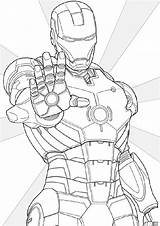 Coloring Iron Man Pages Avengers Pdf Printable Avenger Easy Spiderman Cute sketch template