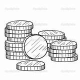 Coins Stacks Currency Shutterstock sketch template