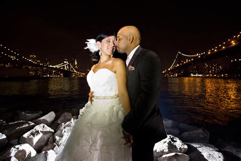 Brooklyn Bridge Park Wedding Photography Night Session