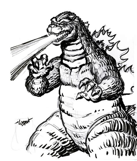 recreational break  godzilla coloring pages  pictures print