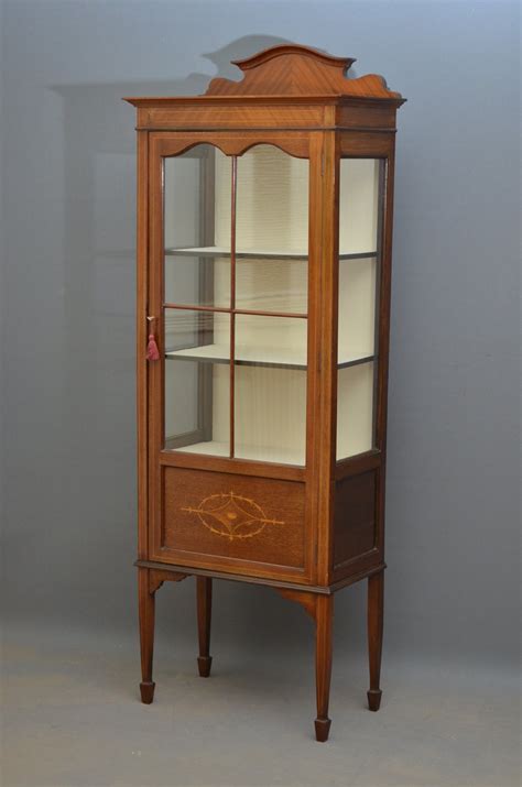 slim edwardian display cabinet vitrine antiques atlas
