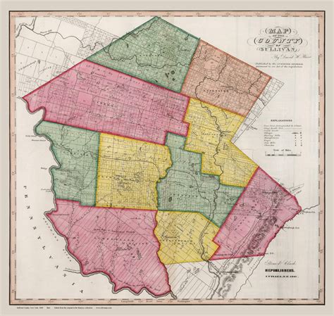 sullivan county  york  burr state atlas  maps
