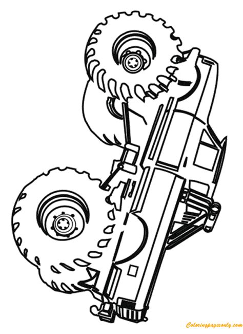 simple grave digger monster truck coloring page  printable