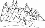 Christmas Landscape Coloring Pages Snow Gif Color Scenery Pencils11 Bookmark Url Title Read sketch template