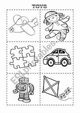 Toys Vocabulary Color Cut Worksheet Worksheets Letters Esl sketch template