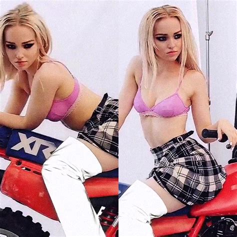 sexy dove cameron in pink bra and short skirt aljax8