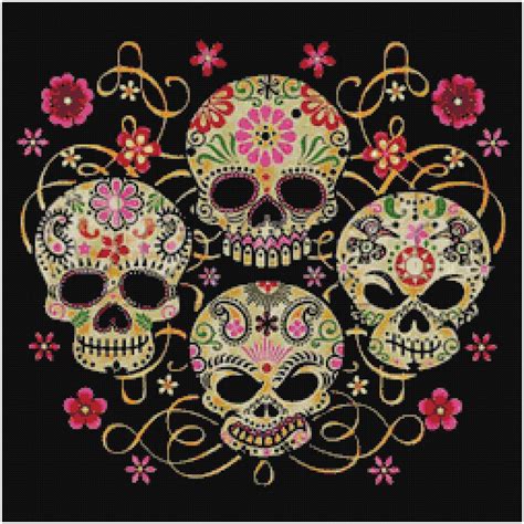 sugar skull 7 cross stitch pattern
