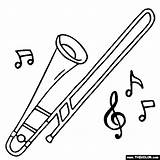 Trombone Coloring Pages Color Trombones Drawing Instrument Instruments Musical Tenor Template Thecolor Piccolo Bass Music Getdrawings sketch template