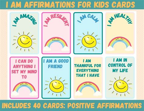 positive affirmation cards  kids  affirmations etsy hong kong