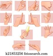 clip art  cartoon hand gestures set  search clipart
