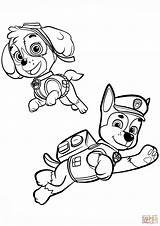 Skye Coloring Paw Patrol Badge Chase Pages Template sketch template
