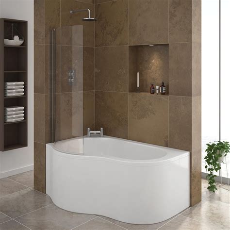 Venice Curved Corner Shower Bath 1500mm With Screen Panel Simple