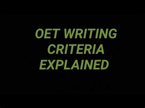oet letter writing explained  beginners oet writing criteria