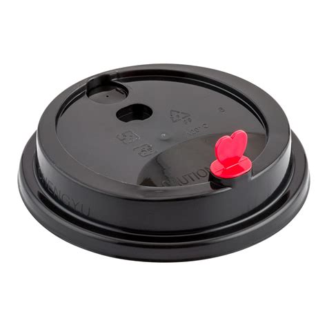 black plastic coffee cup lid fits      oz  red heart plug  count box