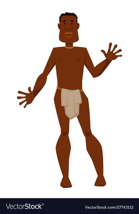 african man tribe member naked in loincloth vector image