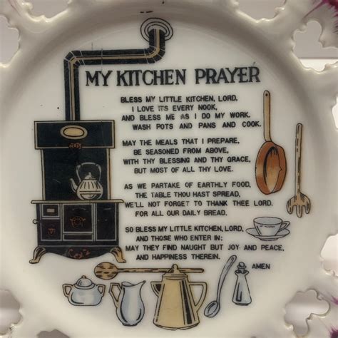 Vintage My Kitchen Prayer Poem Wall Hanging Decorative Plate Etsy
