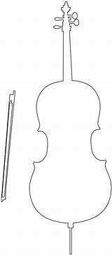 Cello Coloring Silhouette Pages Outline Silhouettes Drawing sketch template