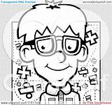 Clipart Nerdy Boy Outlined Coloring Vector Cartoon Clip Thoman Cory sketch template