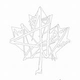 Maple Coloring Colouring Pages Leaf Abstract Canadian Drawing Ca sketch template