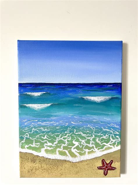 easy beach painting  acrylics  beginners step  step tutorial