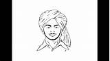 Singh Bhagat Drawing Sardar Pencil Step Draw sketch template