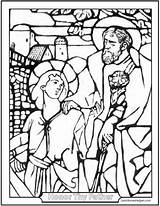 Joseph Coloring Stained Thy Saintanneshelper sketch template