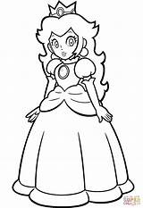 Coloring Mario Peach Princess Pages Drawing Printable Paper sketch template