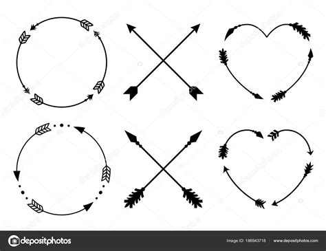 Circle And Heart Arrow Frames For Monograms Criss Cross
