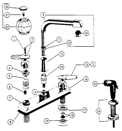 handle washerless high spout kitchen faucets diagram parts list