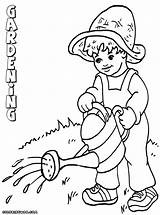 Gardening Coloring Pages Boy sketch template