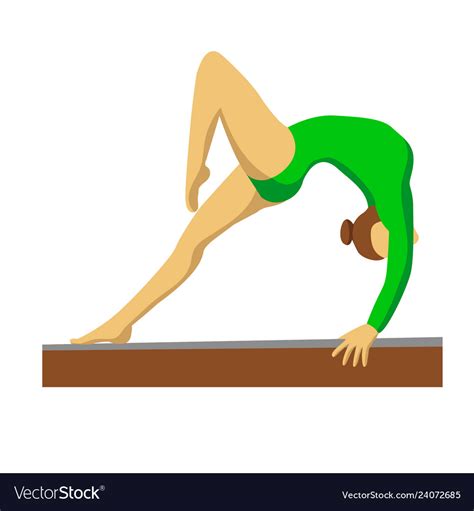artistic gymnastics balance beam athletes vector image