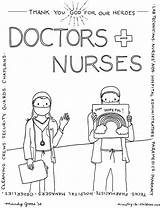 Coloring Heroes Nurses Doctors Healthcare Pages Workers Printable School Ministry Children Leaders Pray Works sketch template