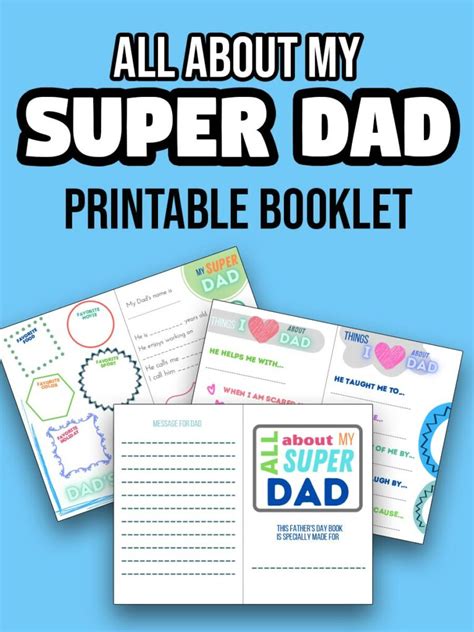 printable super dad questionnaire  fathers day