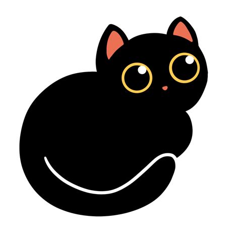 cute black cat  png