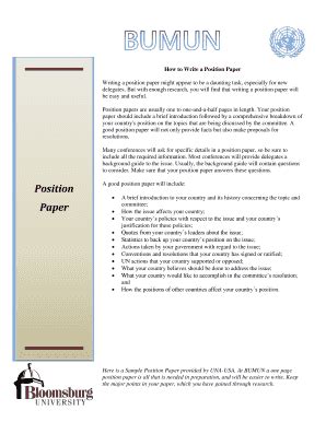 fillable  sample position paper fax email print pdffiller