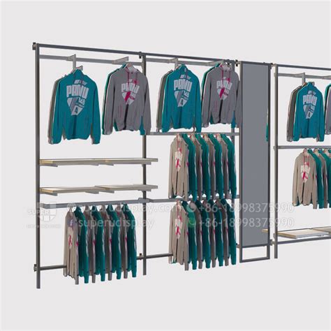 custom wall mounted display rack  retail menswear store  retail