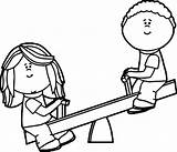 Coloring Pages Teeter Totter sketch template