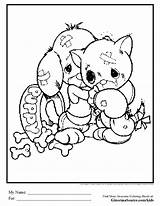 Coloring Puppy Pages Kitten Kitty Kittens Puppies Colouring Printable Print Hard Precious Moments Cute Color Cat Advanced Library Clipart Popular sketch template