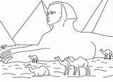 Sphinx Coloring Great Pyramid sketch template