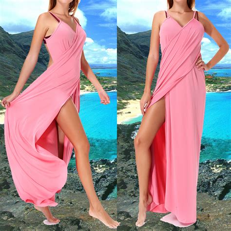 Plus Size Beach Cover Up Wrap Dress Bikini Swimsuit
