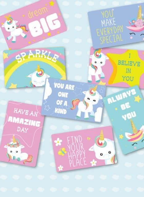 unicorn lunch box notes free back to school printable