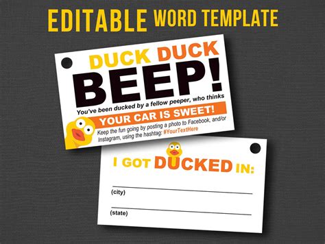 editable printable ducking tags duck duck tags etsy