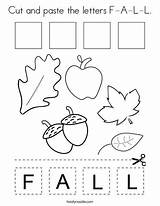 Cut Coloring Paste Letters Pages Worksheets Fall Letter Preschool Activities Crafts Activity Kids Colouring Choose Board Autumn Twistynoodle Noodle sketch template